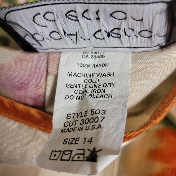 Vintage Carol Anderson Tropical Floral Maxi Skirt Size 14 (32"waist) - Picture 9 of 9